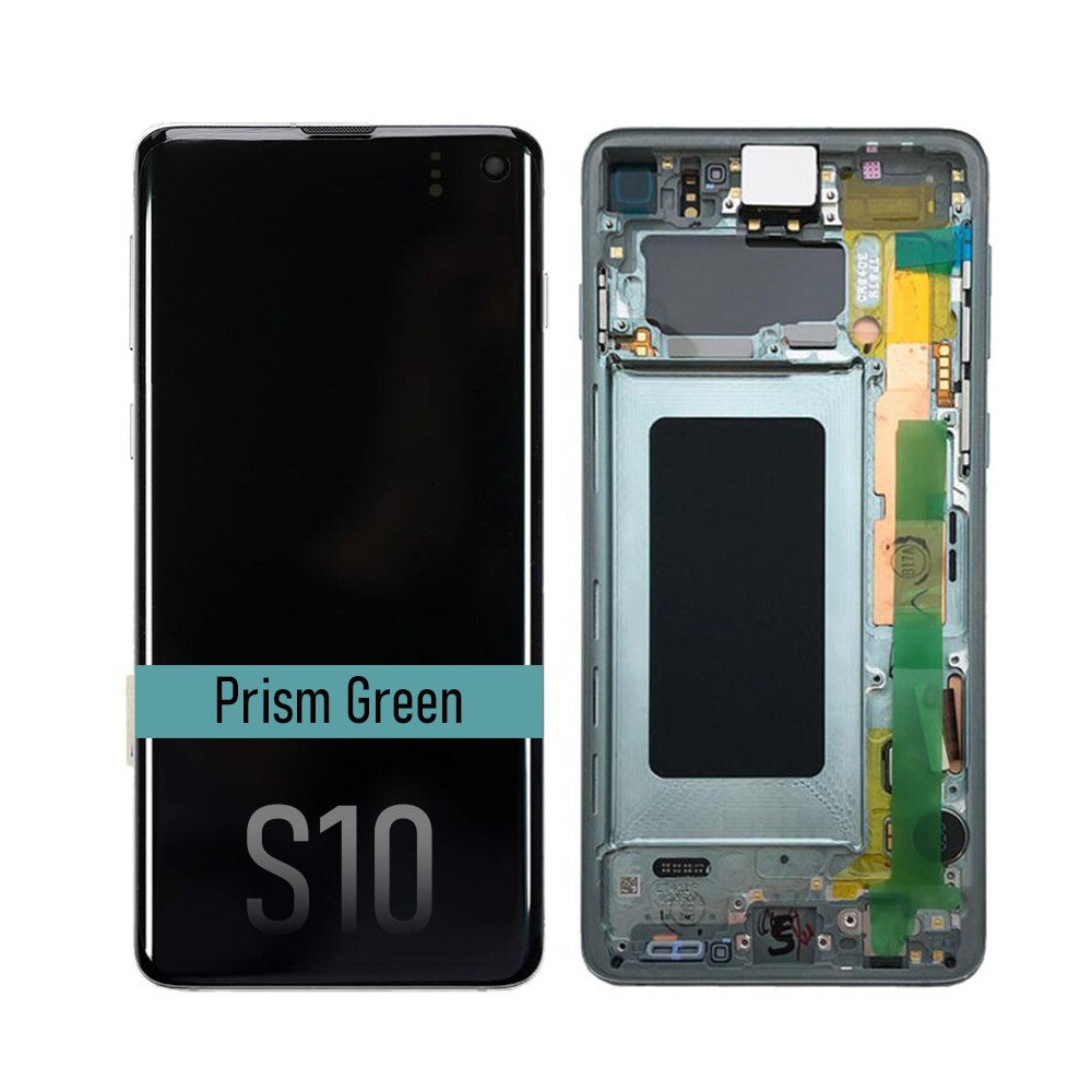 Samsung Galaxy S10 G973F OLED Screen Replacement Digitizer GH82-18850E/18835E (Gold)-Prism Green Samsung Galaxy S10 G973F OLED Screen Replacement Digitizer GH82-18850E/18835E (Gold)-Prism Green